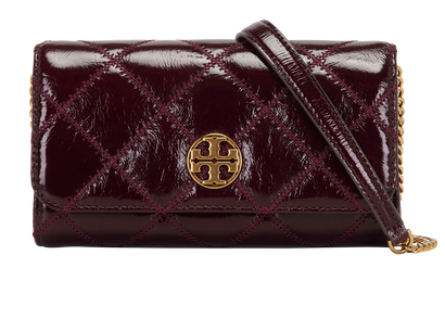 Willa Chain Wallet, &pound;160, Handbags, Burgundy, Leather, Front view